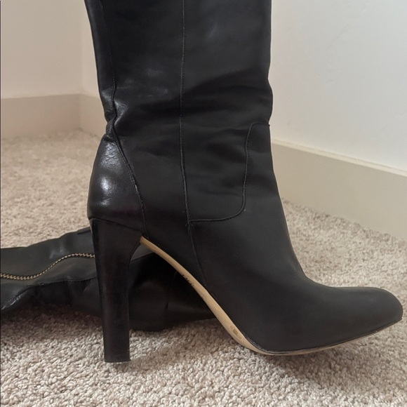 INC International Concepts Lea¹ther Knee High Black Boots - Picture 4 of 8